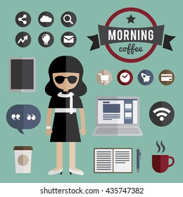 People Lifestyle Contemporary Icon Vector Concept