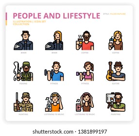 People and Lifestyle icon set for web design, book, magazine, poster, ads, app, etc.