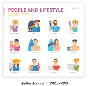 People and Lifestyle icon set for web design, book, magazine, poster, ads, app, etc.