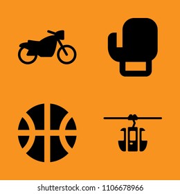 people, lift, motion and bike icons set. Vector illustration for web and design