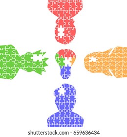people light bulb idea puzzles