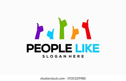 Gente Como El Vector De Diseño De Plantillas De Logotipo, Emblema, Concepto De Diseño, , El Logo De Gente