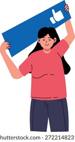 People Like and Subscribe with Cartoon Design. Vector Illustration.