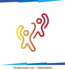 People Line Art logo vector template