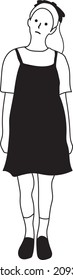 People line art vector drawing black and white illustration