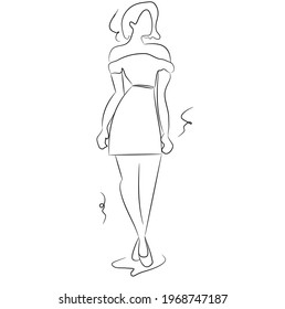 people line art vector illustration black and white