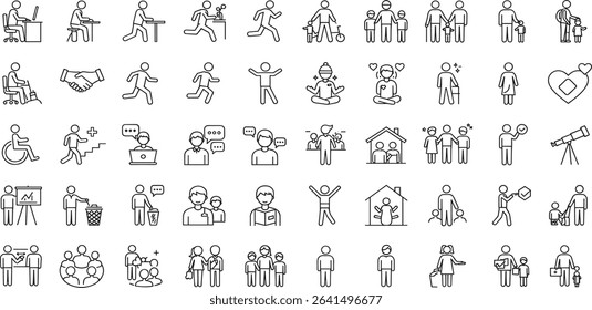 People Line Editable Icons set