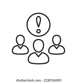 people line icon with exclamation mark
