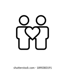 People line icon with heart. simple design editable. Design template vector