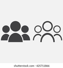 People Line Icon, Outline And Solid Vector Logo, Linear Pictogram Isolated On White, Pixel Perfect Illustration