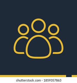 people line icon, outline vector illustration.