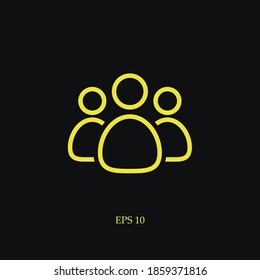 Leuten Line Symbol, Umriss Vektorgrafik.