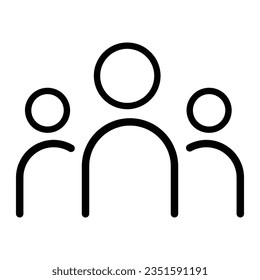 people line icon, outline icon, vector illustration, linear pictogram isolated on white background..eps