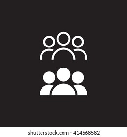 people line icon  persons outline   solid vector illustration  group linear pictogram isolated black