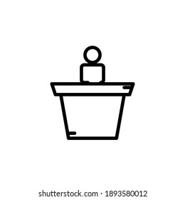 People line icon with podium. simple design editable. Design template vector