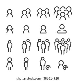 people line icon set - Shutterstock ID 386514928
