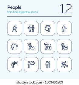 People line icon set. Character, occupation, specialist. Skills concept. Can be used for topics like job, individuality, strategy