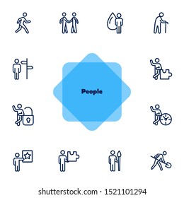 People line icon set. Character, occupation, specialist. Skills concept. Can be used for topics like job, individuality, strategy