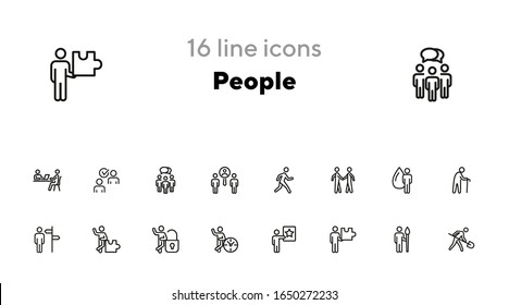 People line icon set. Character, occupation, specialist. Skills concept. Can be used for topics like job, individuality, strategy