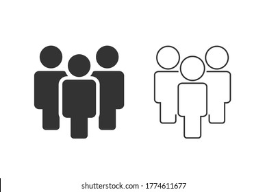 People line icon set in flat style. People symbol for your web site design, logo, app, UI Vector 