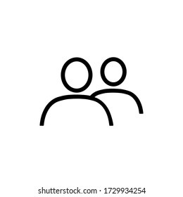 People line icon. Simple representation of group of people. Vector Illustration