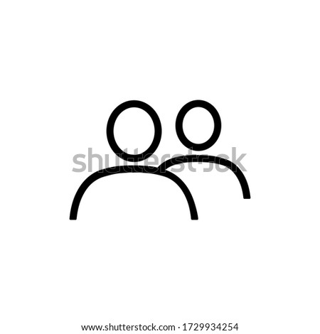 People line icon. Simple representation of group of people. Vector Illustration