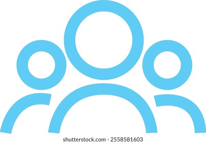 People line icon. Team user icon. Community icon User profile symbol. Group of people or group of users collection isolated on transparent background. Persons symbol stock vector blue.