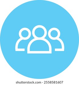 People line icon. Team user icon. Community icon User profile symbol. Group of people or group of users collection isolated on transparent background. Persons symbol stock vector blue.