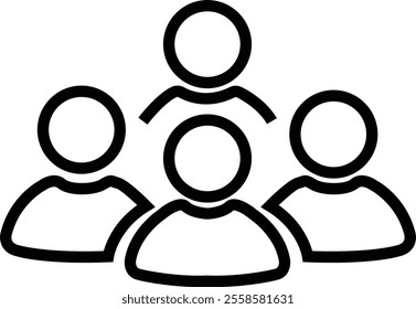 People line icon. Team user icon. Community icon User profile symbol. Group of people or group of users collection isolated on transparent background. Persons symbol stock vector black.