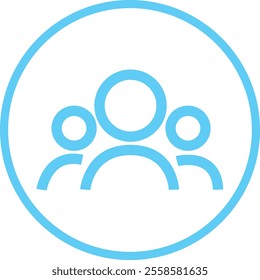 People line icon. Team user icon. Community icon User profile symbol. Group of people or group of users collection isolated on transparent background. Persons symbol stock vector blue.
