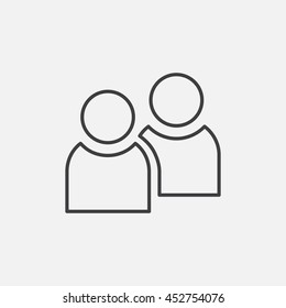 People. Line Icon Vector. Group Sign isolated on white background. Flat design style