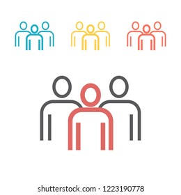 People line icon. Vector line sign for web graphic.