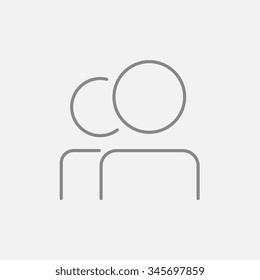 People line icon for web, mobile and infographics. Vector dark grey icon isolated on light grey background.