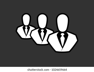 People line vector icon. Outline persons solid, group linear black pictogram. Simple image business collective people. Labor men collective silhouette. Office staff icon, bodyguards. Employees of bank