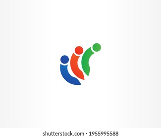 concepto de diseño de logotipo vectorial de línea de personas
