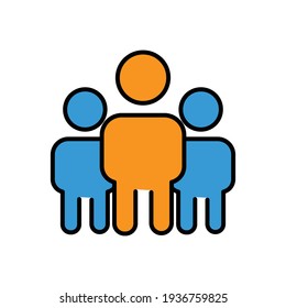 People lineal color icon. friendship. the icon can be used for application icon, web icon, infographic. Editable stroke. Design template vector