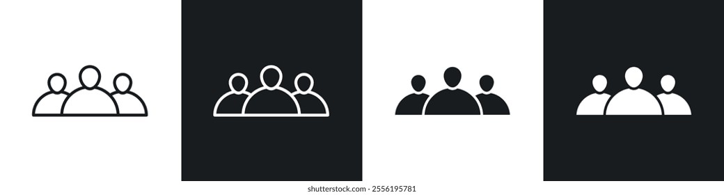 people linear icon set for app, and web design.