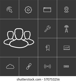 People. Linear internet icons set. Universal internet icon to use in web and mobile UI. 
