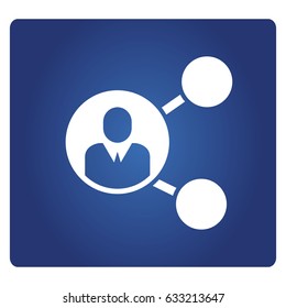people link icon in blue background