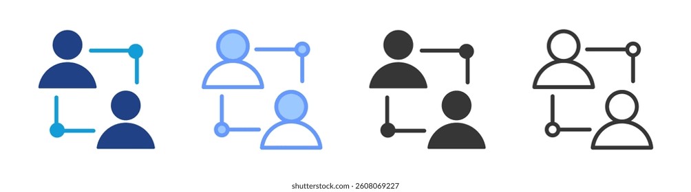 People Link icon set multiple style collection