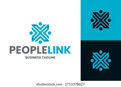 Diseño de logotipo de Vector de Enlace de personas