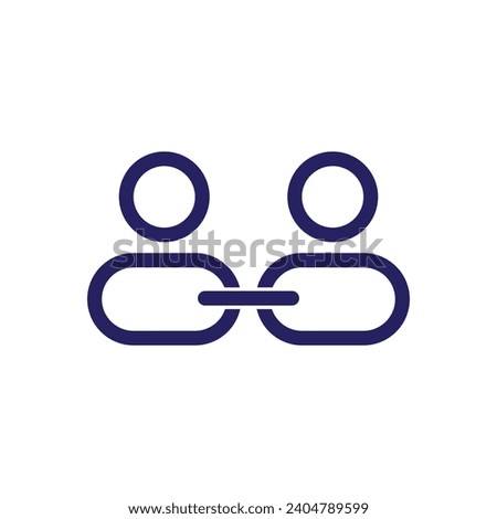 People Linked in Chain Abstract Logo. Business Collaboration and Unity Concept with Geometric Shapes. Modern Design. Flat Logo. Vector Illustration