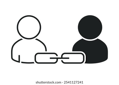 Icono de conexión enlazada de Personas. Ilustración vectorial