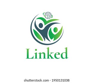 People linked logo unity logo vector