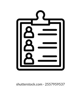 people list Vector Lineal Icon on white background.