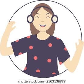 People Listening Music Character Illustration Isolated on White Background. Flat Vector Illustration