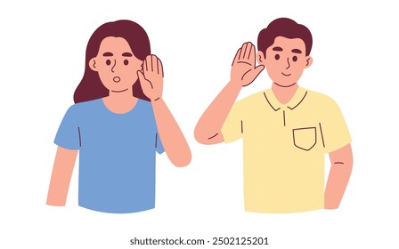 People Listening to Something by Putting Hand on the Ear