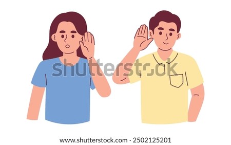People Listening to Something by Putting Hand on the Ear