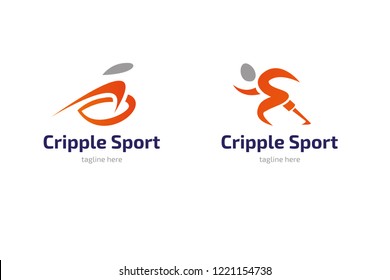 people living with disabilities sport active logo. Modern design vector illustration.