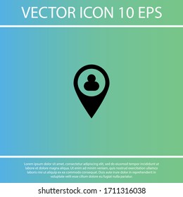 people location icon. the location of the person. label on the map. Human search. Vector eps 10.
